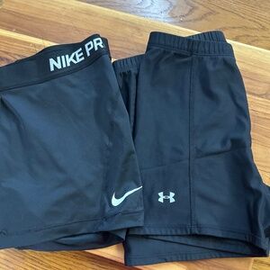 Nike and UA Bike Shorts